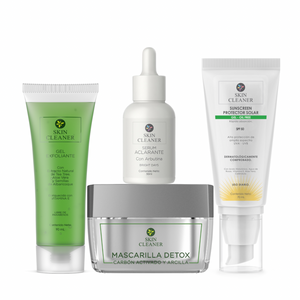 KITX4 Gel Exfoliante + Mascarilla Detox + Serum Despigmentante + Protector Solar En Gel SPF50+