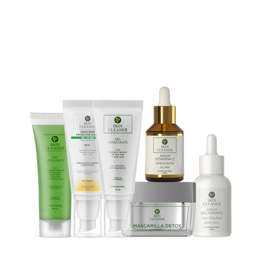 KITX6 Gel Exfoliante + Mascarilla Detox + Serum Vit C + Serum Despigmentamte + Gel Hidratante + Protector Solar