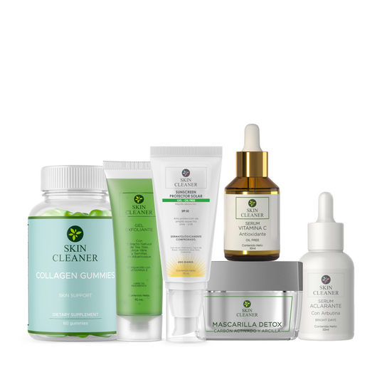 KITX6 Gel Exfoliante + Mascarilla Detox + Serum Vit C + Serum Despigmentamte + Protector Solar + Gummies De Colágeno